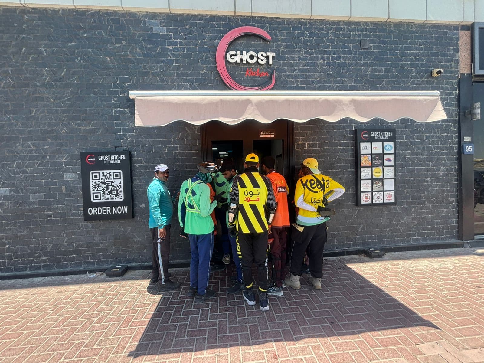 Ghost Kitchen facility exterior with delivery partners