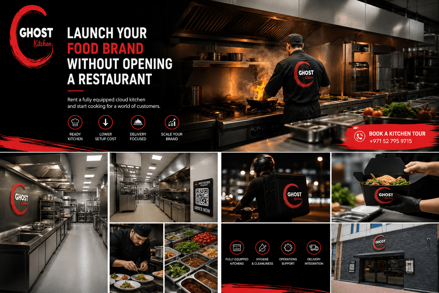 Ghost Kitchen delivery operations and partner brands